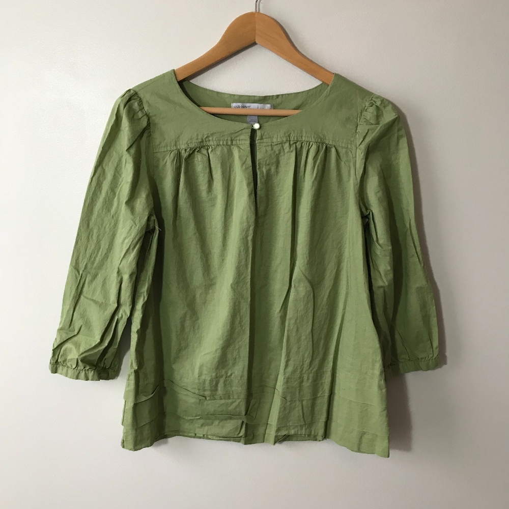 Old Navy 3/4 sleeve Dusty Green Tunic Blouse Large